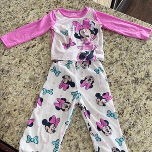 Disney Minnie Mouse Pink and White Pajama Set